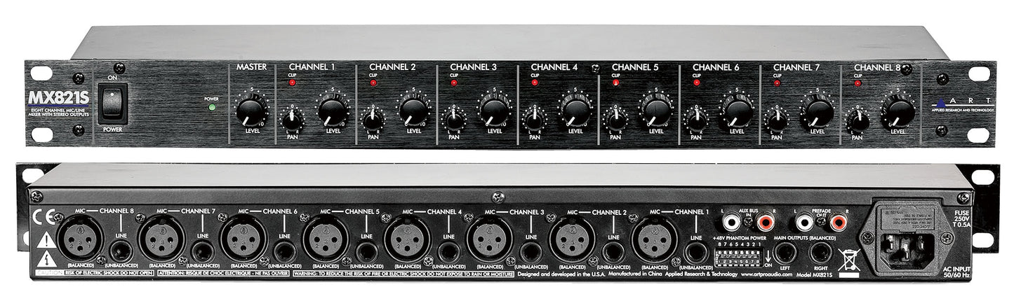 MX821S 8ch Mixer w/Stereo Out